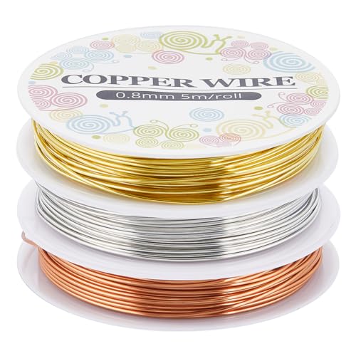SUNNYCLUE Filo per Gioielli In Rame Da 12.5m 0.8mm Filo per Artigianato In Oro Argento Calibro 20 Filo per Gioielli Filo di Rame Nudo Puro Fili per Artigianato per Gioielli Filo per Perline Filo Fless SUNNYCLUE Filo per Gioielli In Rame Da 12.5m 0.8mm Filo per Artigianato In Oro Argento Calibro 20 Filo per Gioielli Filo di Rame Nudo Puro Fili per Artigianato per Gioielli Filo per Perline Filo Fless