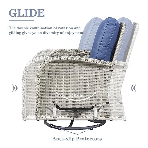 Belord Outdoor Swivel Rocking Chairs Set