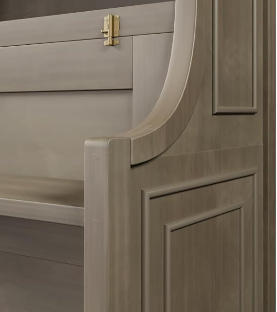 Twin Size Horizontal Murphy Wall Bed with Desk and Storage Shelves, Foldable Murphy Cabinet Bed with Storage Shelves, Space Saving, No Box Spring Needed, Gray
