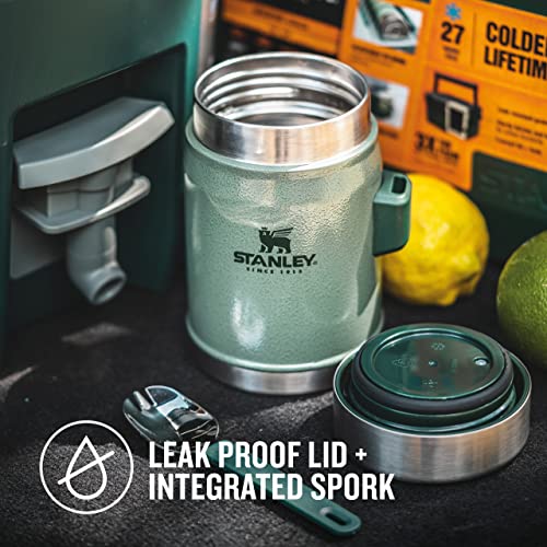 STANLEY 1913 Classic Legendary Food Jar 0.4L With Spork - Keeps Cold For 7 Hours - BPA-Free Stainless Steel Soup Flask - Leakproof - Dishwasher Safe - Hammertone Green - Image 5