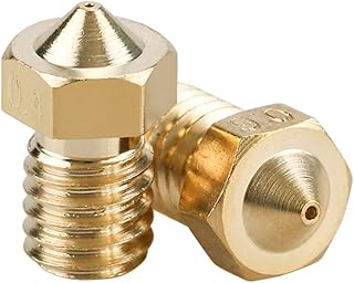 APAAZO 5/10pcs E3D V6 Brass Nozzle 0.2/0.25/0.3/0.4/0.5/0.6/0.8/1.0 For 1.75mm 3mm Filament E3D V6 V5 Copper Nozzle Extruder (Color : 10pcs, Size : 0.6mm)