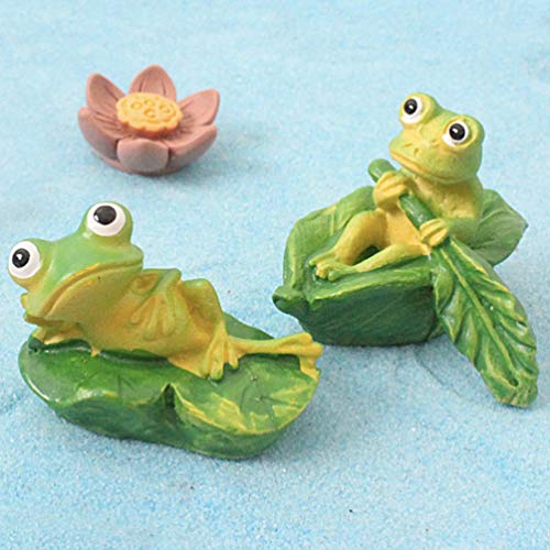 KESYOO 4 Peças Mini Animais Em Miniatura Sapo Ornamento Bolo Topper Fada Acessórios de Jardim Vasos
