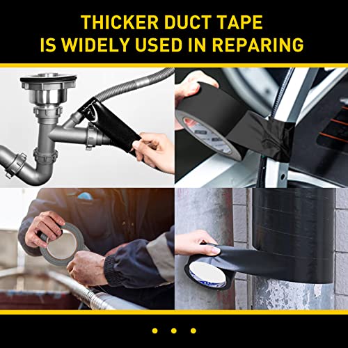 Lichamp 6 Rolls Heavy Duty Thicker Black Duct Tapes, 17 Mil No Residue Duct Tape For Packaging Taping Sealing Repairing Tying, Wide Tape For Diy Or Commercial Use, 2 Inches X 25 Yards, B206Bk #TOP2