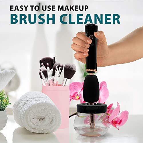 Electric Makeup Brush Cleaner Dryer, Usb Rechargeable Makeup Brush Washing Machine Super-Fast, Auto-Spin Universal Fit Brush Cleaner Tool, Ideal For Salons, Home Use, Black #TOP5