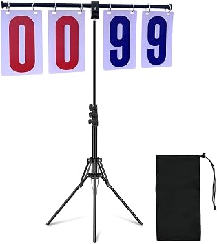 Purple River Extra Large Numbers Manual Flip Scoreboard with Stand, Score Keeper for Outdoor/Indoor Games or Sports | Numbers Size 8.7"x5.1", Easy set up, Large Numbers