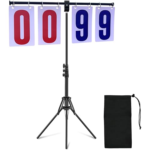 Purple River Extra Large Numbers Manual Flip Scoreboard with Stand