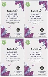 (4 Pack) - Dragonfly Tea - Earl Grey Rooibos Tea | 40 Bag | 4 Pack Bundle