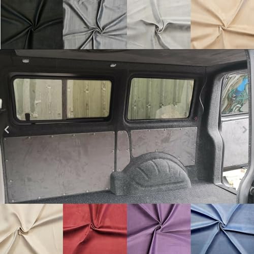 Vandalised- Stretch Faux Suede Foam Backed Headliner Fabric – Car/Camper/Van/Caravan - 8 Colours, Various Lengths (1:Black, 3meterx1.5meter)