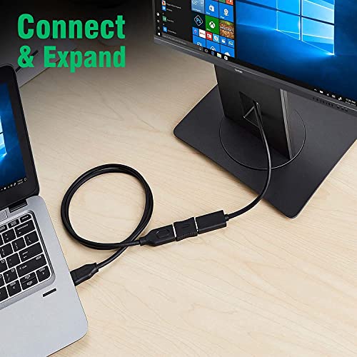 Image of 100FIT HDMI Extender Female to Female Coupler Adapter for HDTV, Laptop PC, Projector and etc - Black