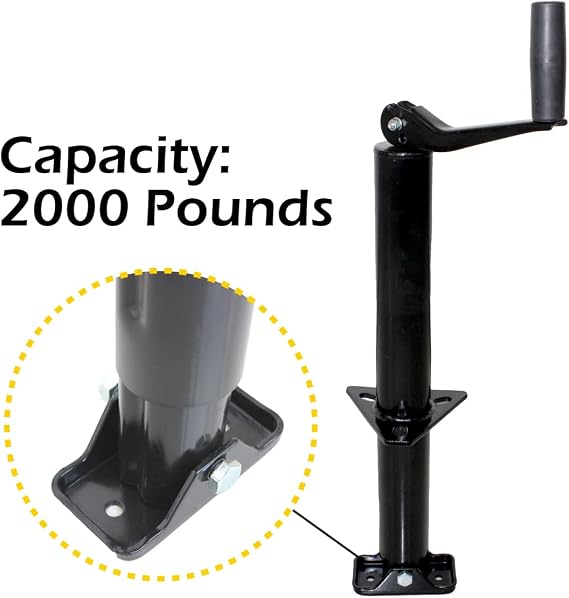 MaxxHaul 70159 14 Lift A-Frame Mount Trailer Jack with Top Wind - 2000 lbs. Capacity