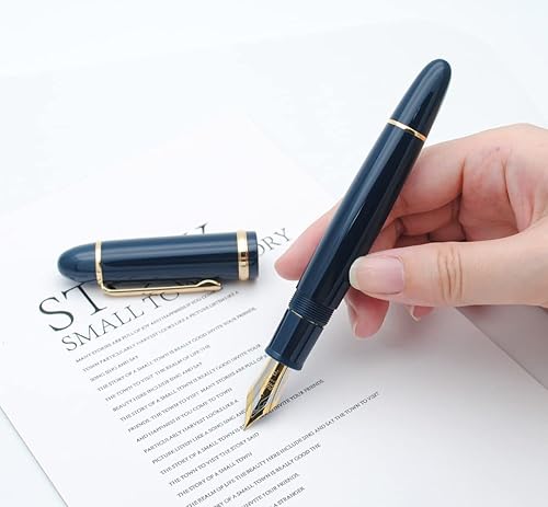 Miniatura 2 de JINHAO X159 Pluma estilográfica (F Nib 0.020 in, azul oscuro con clip dorado)