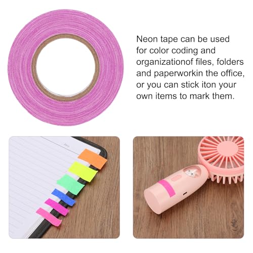 Image of PATIKIL Neon Gaffer Cloth Tape, 0.4 Inch x 65.6 Feet Colored Cotton Glow Tape Markers Fluorescent Blacklight Glow in The Dark Reflect Tape Stickers for Party Decorations, Purple