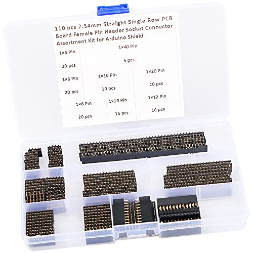 110 Pcs 2.54Mm Straight Single Row Pcb Board Female Pin Header Socket Connector Assortment Kit For Arduino Shield #TOP2