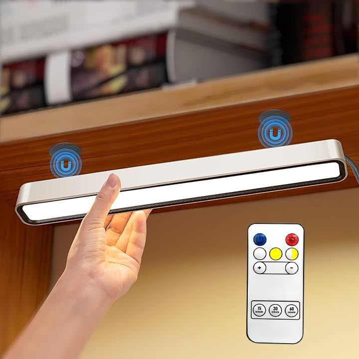Miniatura 8 de Barra de luz magnética recargable de escritorio con control remoto de 3000 K a 6000 K regulable para estantes, lectura, dormitorio, hogar, oficina,