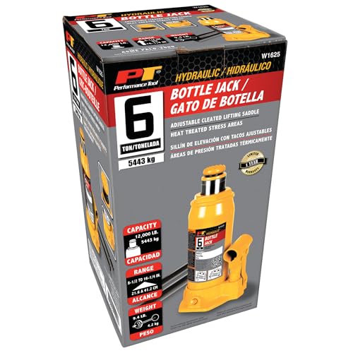 Image of Performance Tool W1625 6 Ton Heavy Duty Hydraulic Bottle Jack