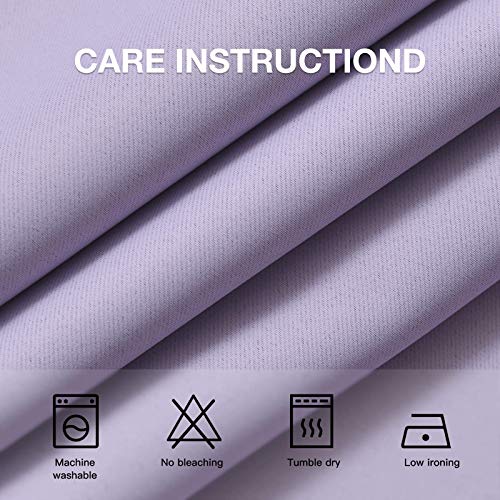 Image of COSVIYA Grommet Room Darkening Lilac Curtains 63 inch Length for Bedroom | Light Blocking Insulated Thermal Curtains for Living Room, Blackout Thick Polyester Window Drapes,38x63 inches, 2 Panels