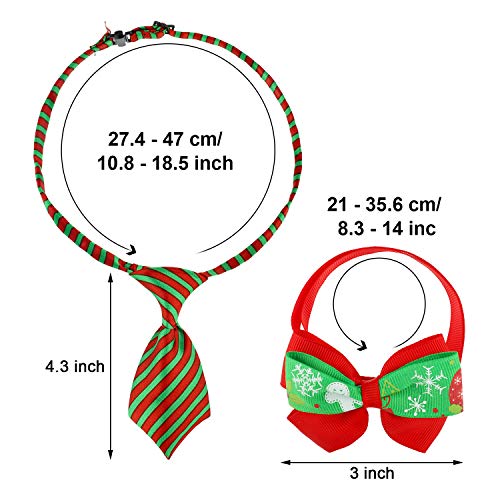 Syhood 20 Pieces Christmas Dog Ties Xmas Pet Bowties Adjustable Small Pet Bow Tie Neckties for Christmas Party Puppy Cat Dog Grooming Accessories - Image 3