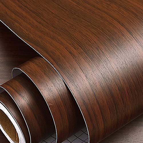 Image of KASHIVAL Dark Brown Color Wooden Wallpaper - Self Adhesive, Waterproof for Home and Wall Decoration Wallpaper (Dark Wooden 60 * 200cm)