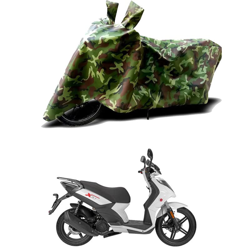 Image of 100% Water Resistant Full Bike Scooty Two Wheeler Body Cover Compatible For Aftek Scooter X-3 /UV-Rays /Heat Protection /Birds Dropping /Scratchproof /Dust proof /Waterproof /All Varient[Green MJ]