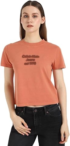 Calvin Klein WASHED PUFF PRINT BABY TEE Tişört Kadın