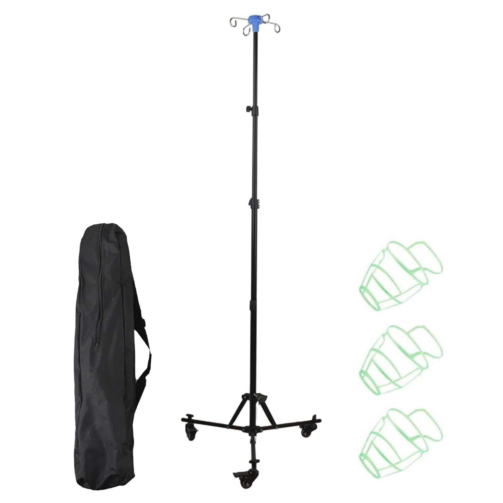 Supporto Flebo Attrezzatura Medica Assistenza Altezza Regolabile | Flebo Regolabile Con Gancio Portabottiglia per Ospedale, Cliniche, Casa, , Uso interno, Esterno, Viaggi, Assistenza