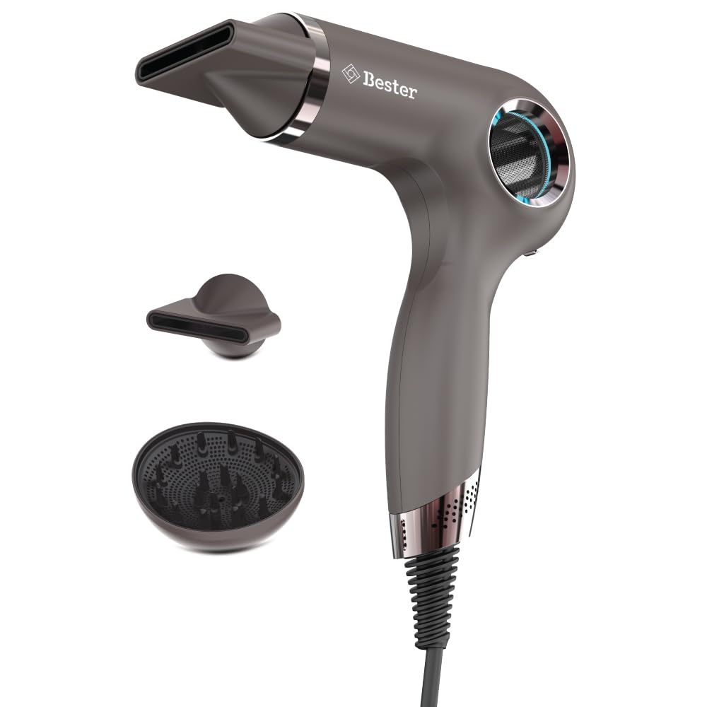 Bester HD8002 Profesyonel Saç Kurutma Makinesi, 1800 Watt BLDC Motor, Akıllı Isı Döngüsü, Negatif İyon Teknolojisi, Manyetik Başlık, 110.000 RPM