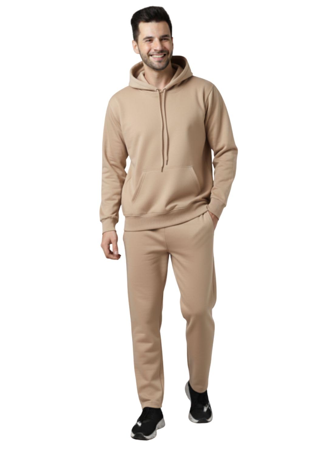 Mack Jonney Solid Track Suit for men | Co-ord Set | Warm Fleece Tracksuit Set | Full Sleeve Hoodie