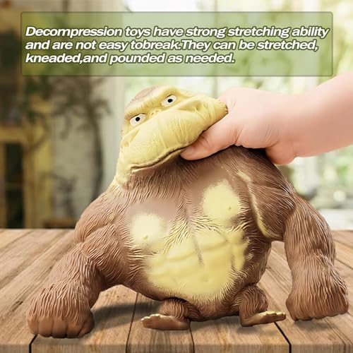 peiyee Gorilla Stressabbau Spielzeug, Gorilla Figur Zum Stressabbau, Gummi Squishy Monkey, Stretch AFFE Spielzeug, Antistress Spielzeug für Kinder und Erwachsene(Klein)
