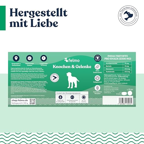 Hundesnacks mit Grünlippmuschel & Lachsöl – getreidefreie Kauartikel für Welpen, ausgewachsene Hunde und Senioren – sorgfältig hergestellte Leckerlis für aktive Vierbeiner, ca. 70 Stück