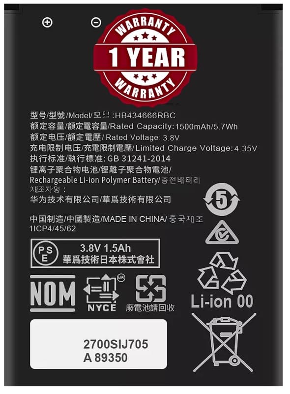 Image of Original HB434666RBC Battery for Huawei Airtel Wireless 4g Hotspot Router r216 Vodafone Huawei Router E5573 E5573S E5573s-32 E5573s-320 Battery - (1500mAh) - 365 Days Warranty