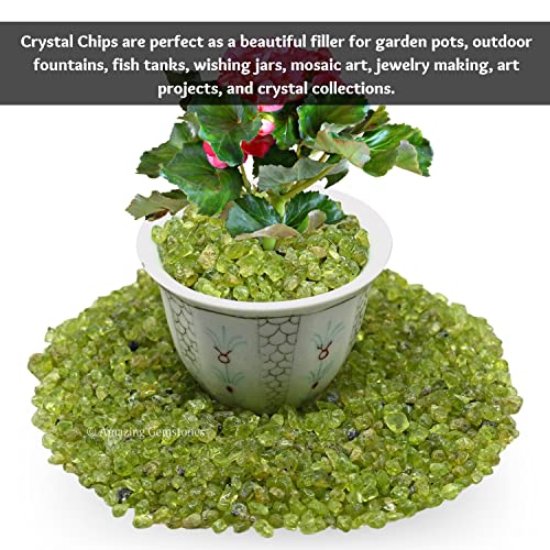 Image of Amazing Gemstone Peridot Crystal Chips & Tiny Crystals - Aquarium Gravel Rocks for Fish Tank Decoration (Natural AAA Grade Gemstones)