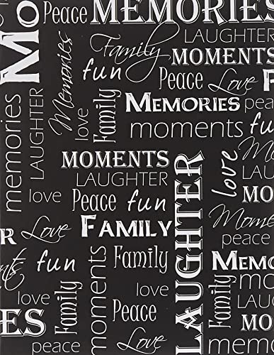 Mini-Max Photo 100 Pocket 4x6 Photo Album, Black and White Words