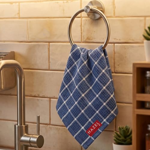 Image of HAZEL Cotton Kitchen Towel Set of 4 | Reusable Kitchen Cleaning & Dunsting Napkins & Table Napkins for Daily Use