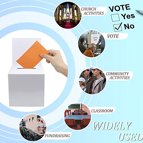 Vmiapxo 4 Pack Ballot Box Suggestion Boxes, 6X6X6 Inch Donations Boxs With Removable Header, White Glossy Cardboard Boxes For Suggestions Ballot Donations #TOP4