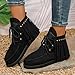 KAJXZ Women's Fringed Ankle Boots Boho Vintage Cowboy Fringe Faux Suede High Top Round Toe Boots Fashion Casual Dressy Slip On Western Outdoor Walking Shoes Booties