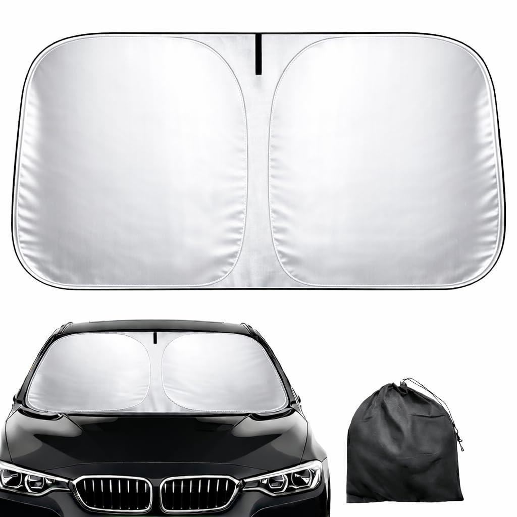 Parasole Auto Parabrezza – Parasole Pieghevole Universale, Protezione UV, Anti Calore, Tendina Parasole Interna per Tutti i Veicoli (145×80 cm)