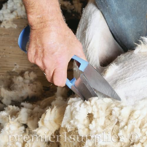 Miniatura 6 de Cizalla de mano doblada para lana ovina y ganado - Hoja de 5.5" - Azul