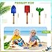 Tarpop 18 Pcs Kids Gardening Tools Set, Metal Kids Yard Tools with Sturdy Wooden Handle Safe Children Beach Sandbox Toy Sand Play Kit for Flower Soil Planting Loosening Digging, Trowel, Rake, Shovel