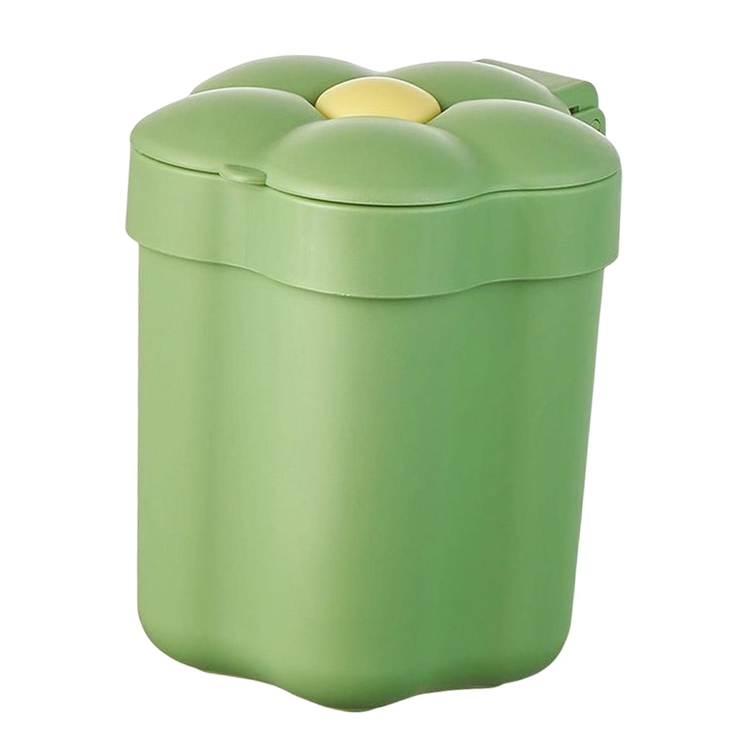 Mini Desk Trash Can with Lid Tiny Countertop Waste Basket Table Garbage Bin Green