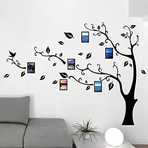Tree Wall Stickers 3D DIY Tree Wall Decal Art Murals Large Family Photo Frames Tree Decoration Cover