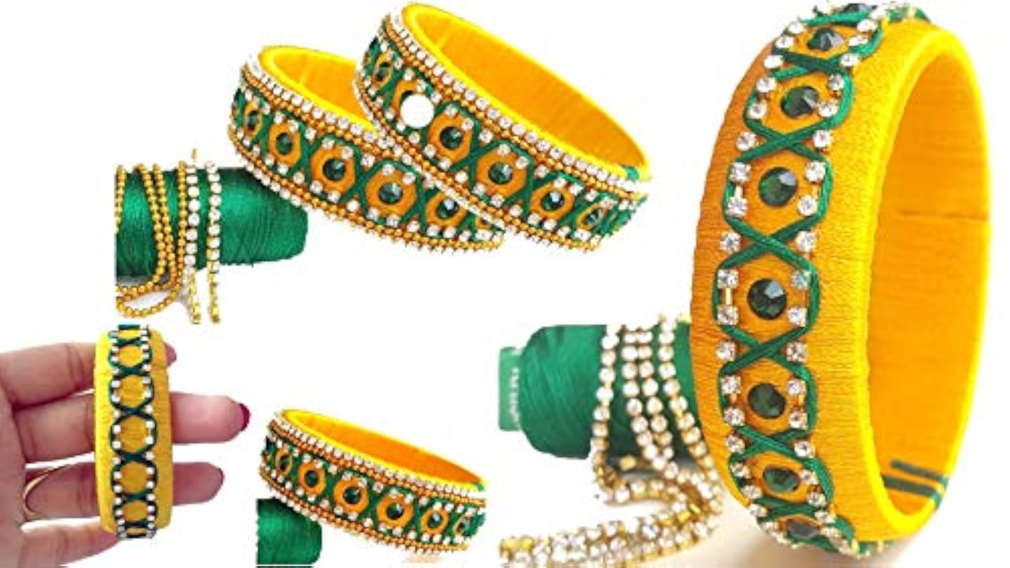 Complete Jewelry Bangle Making Kit - Includes Silk Threads, Bangles