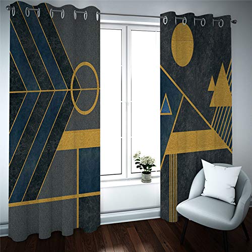 Rideaux et draperies haut de gamme occultants marron géométrique