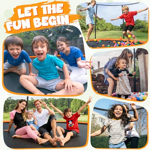 Image of JELENS Trampoline 8FT 10FT 12FT 14FT 15FT 16FT, Recreational Trampolines with Enclosure Net, Outdoor Anti-Rust Trampolines for Kids and Adults, ASTM Approved