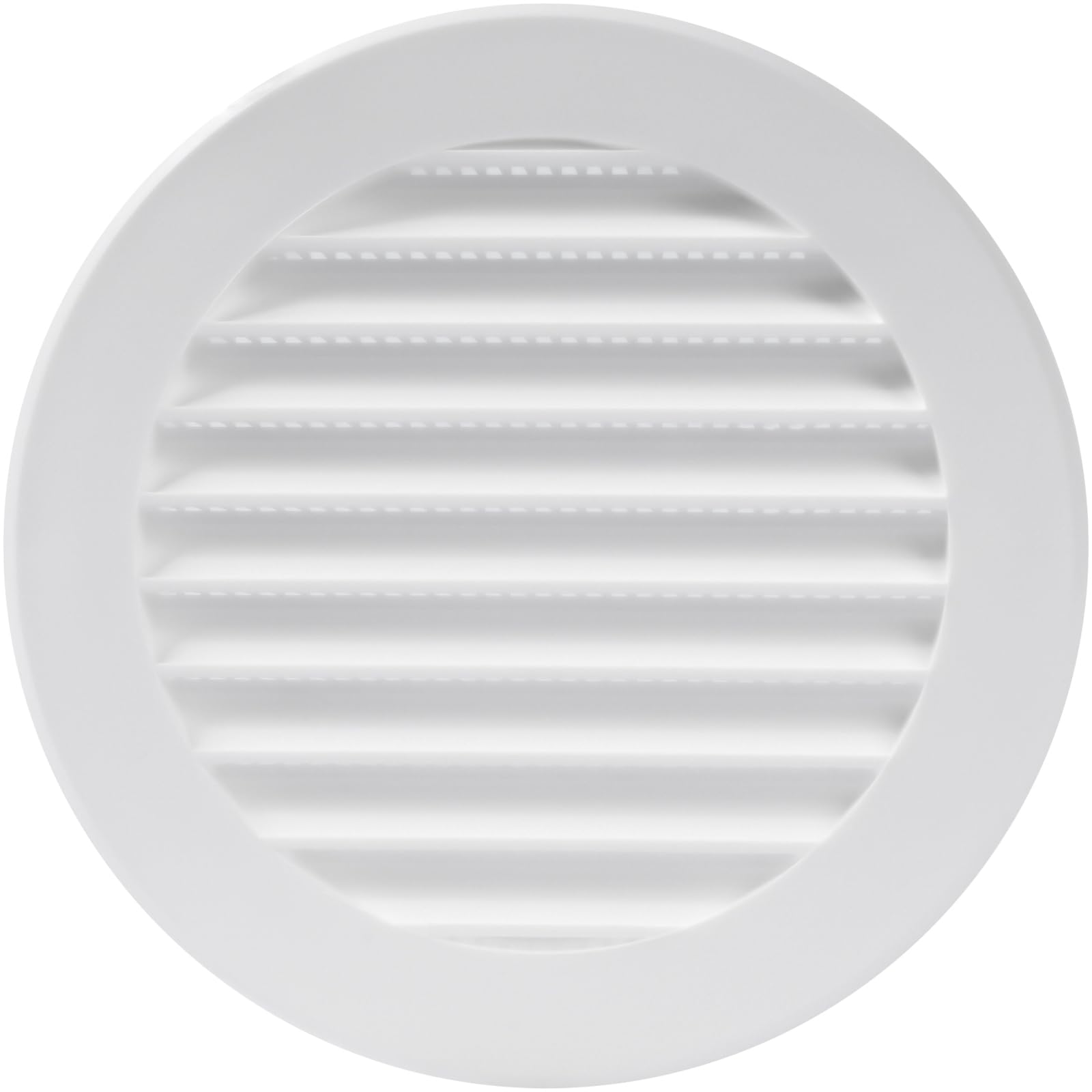 Vent Systems 4'' Inch White Soffit Vent Cover - Round Air Vent Louver - Grill Cover - Built-in Insect Screen - HVAC Vents for Bathroom, Home, Office, Kitchen