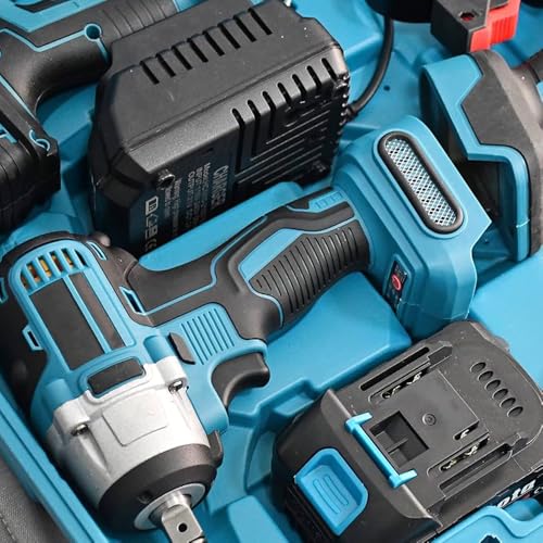 Miniatura 9 de Kit De Herramientas Profesionales De 88 V, Maletín, Destornillador, Amoladora Angular Y Taladro De Impulsos, 2 Baterías, 14 Puntas, Kit 3 En 1