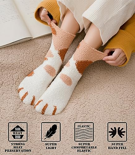 Image of FNOVCO Non Slip Socks for Women Winter Warm Cozy Fuzzy Slipper Socks Soft Fluffy Hospital Socks with Grips