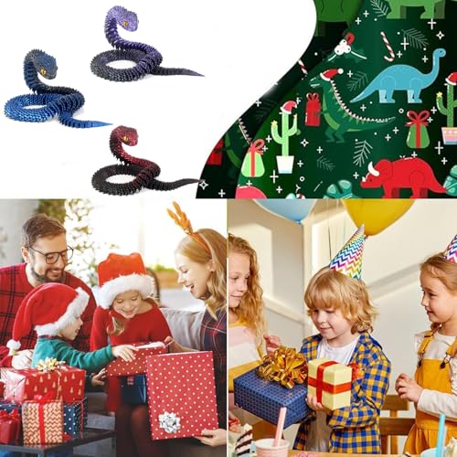 3 PCS 3D Printed Snake, 3D Snake, 3D Printed Animals, 3D Printed Toys, 3D Printed Fidget Toy, 3D Printed Fidget Snake 3D Printed Toys for Home, Desk Living Room, Bookshelf Decoration - Image 6