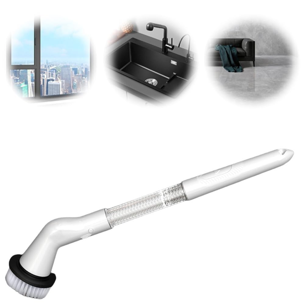Fregadora Giratoria Eléctrica, Cepillo De Limpieza Eléctrico, Fregadora De Baño Inalámbrica, Fregadora De Ducha Recargable Con 5 Cabezales De Cepillo Reemplazables For Limpieza De Cocina Y Baño