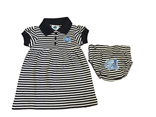 Creative Knitwear North Carolina Tarheels UNC Infant Baby Girls Navy Striped Gameday Bodysuit w/Bloomers (6-9mths)