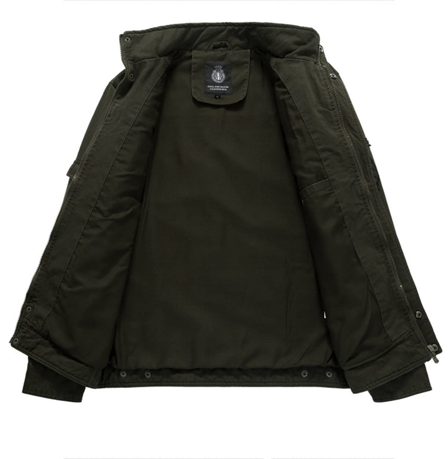 MERCIYD Giacca Militari Uomo Giubbotto Classico in Cotone Giubbotto Bomber Multitasche Giubbotto Casual Antivento Cerniera Giacca